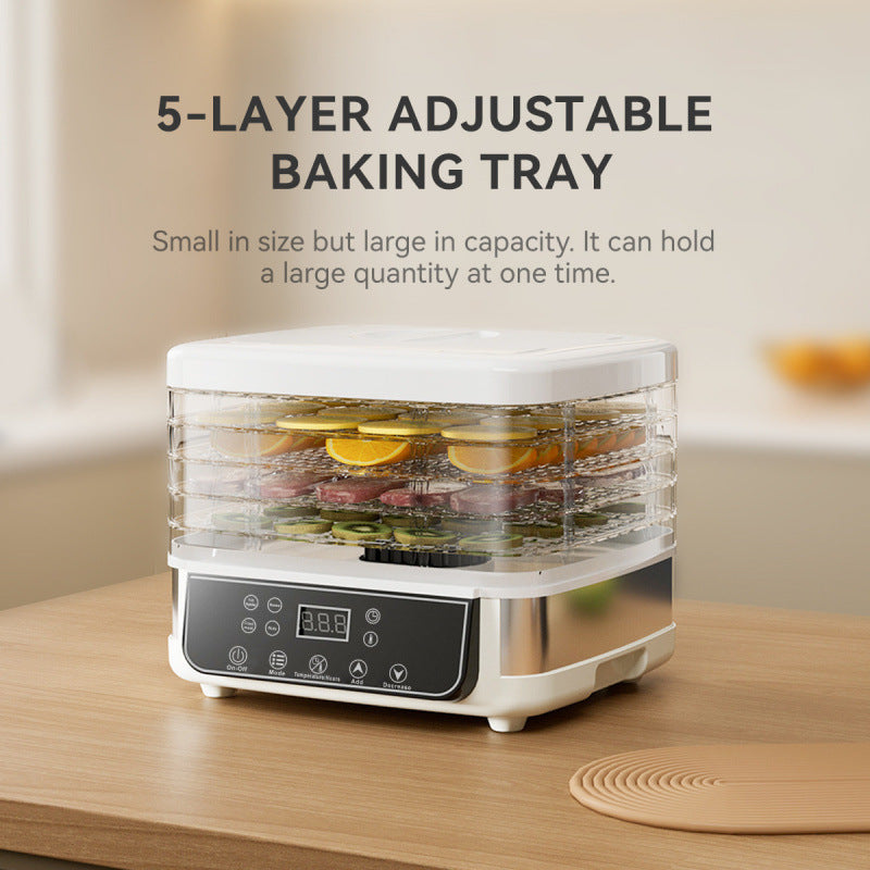 Magic Mill Food Dehydrator Machine | 5 Stackable Stainless Steel Trays, 48H Digital Adjustable Timer & Temperature Control Upto 167� Electric Dryer & Preserver for Jerky, Fruit, Dog Treats & Much More