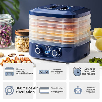 Magic Mill Food Dehydrator Machine | 5 Stackable Stainless Steel Trays, 48H Digital Adjustable Timer & Temperature Control Upto 167� Electric Dryer & Preserver for Jerky, Fruit, Dog Treats & Much More
